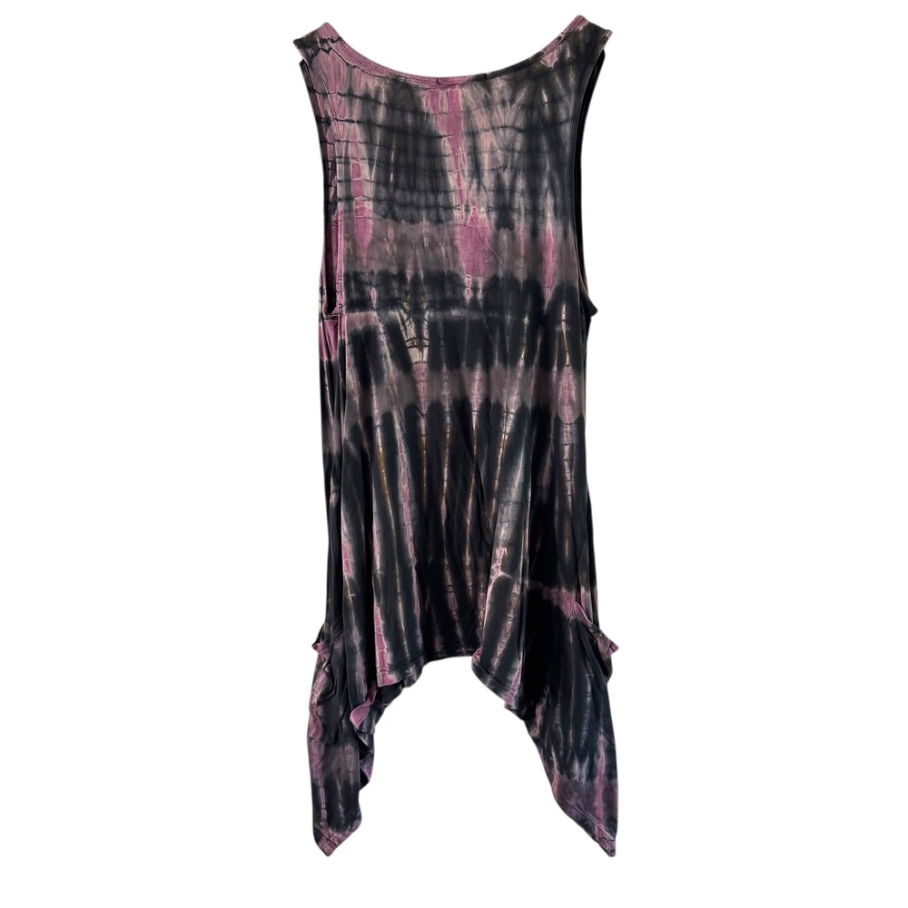 Gianni Bini Tie Dye Sequin Tank Top Sleeveless Handkerchief Hem M
